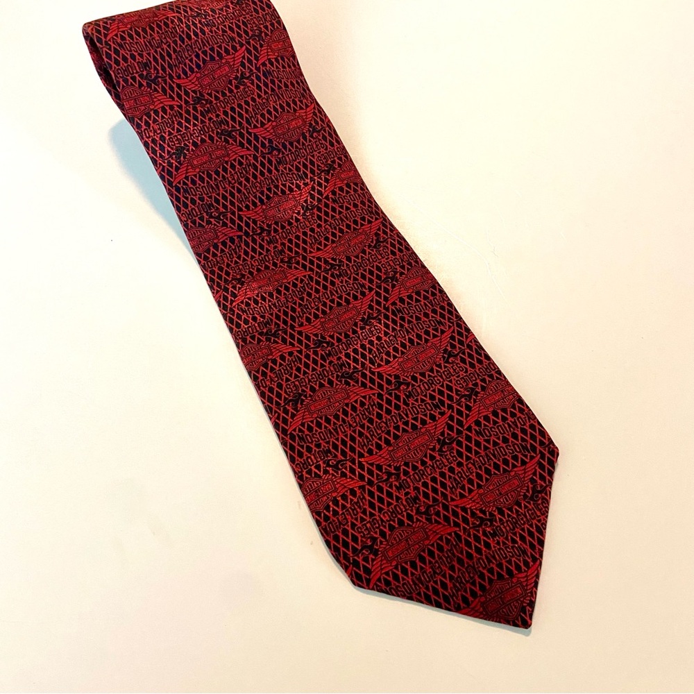 Harley Davidson Silk Red Tie Ralph Marlin & Co